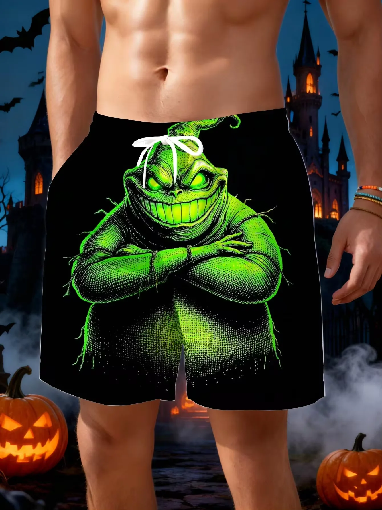 Men's Beach Shorts Halloween Costume Green With Crossed Arms Pattern 3D Print,Fashion Vacation Casual,Lightweight Comfortable,
Men's Beach Shorts Halloween Costume Green With Crossed Arms Pattern 3D Print,Fashion Vacation Casual,Lightweight Comfortable,
