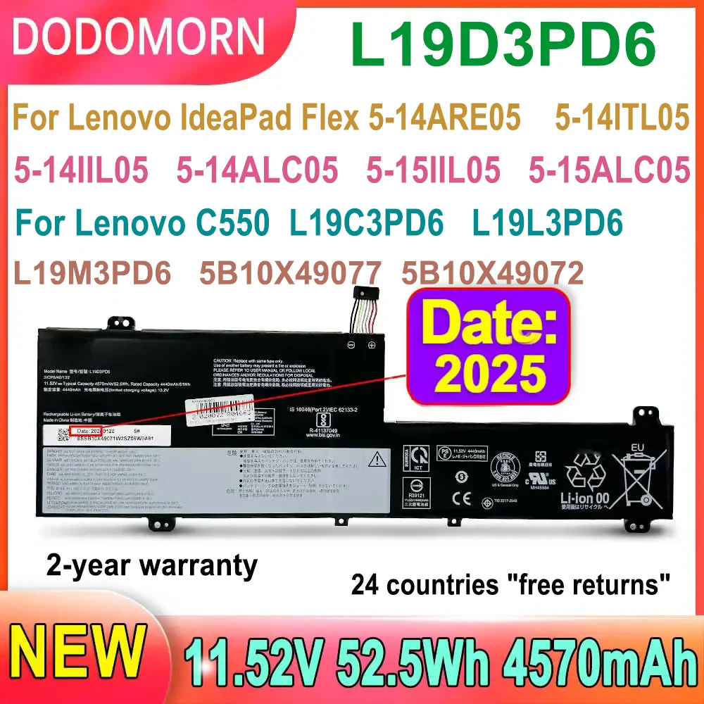 Новый аккумулятор для ноутбука L19D3PD6 для Lenovo IdeaPad Flex 5-14ARE05 5-14ITL05 5-14IIL05 5-14ALC05 5-15IIL05 5-15ALC05 Series L19M3PD6
Новый аккумулятор для ноутбука L19D3PD6 для Lenovo IdeaPad Flex 5-14ARE05 5-14ITL05 5-14IIL05 5-14ALC05 5-15IIL05 5-15ALC05 Series L19M3PD6