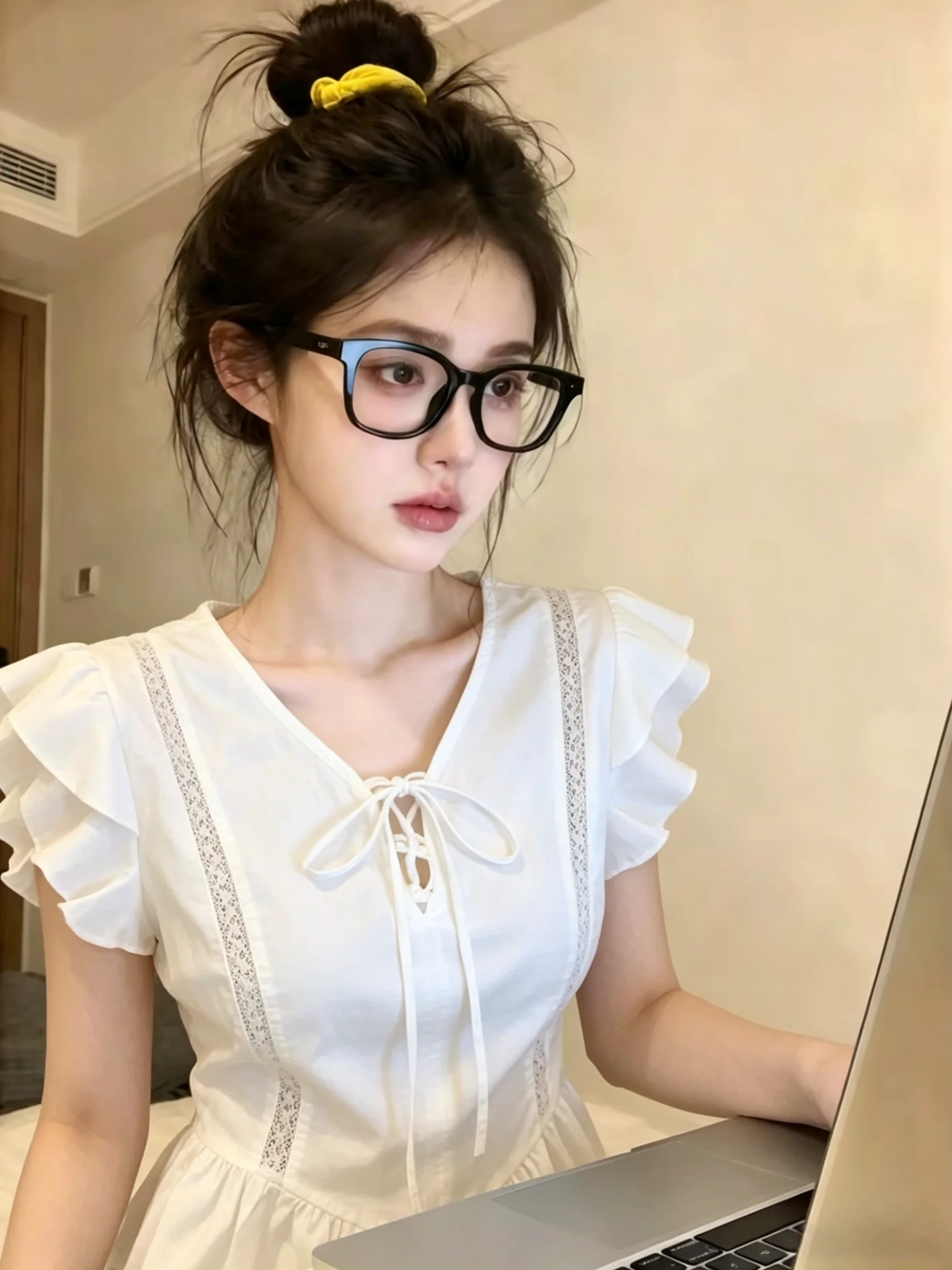 Recommended Self-Purchase Lace Patchwork V-Neck Belted Flying Sleeve Shirt Women's Summer New High-End Gentle Top
Recommended Self-Purchase Lace Patchwork V-Neck Belted Flying Sleeve Shirt Women's Summer New High-End Gentle Top