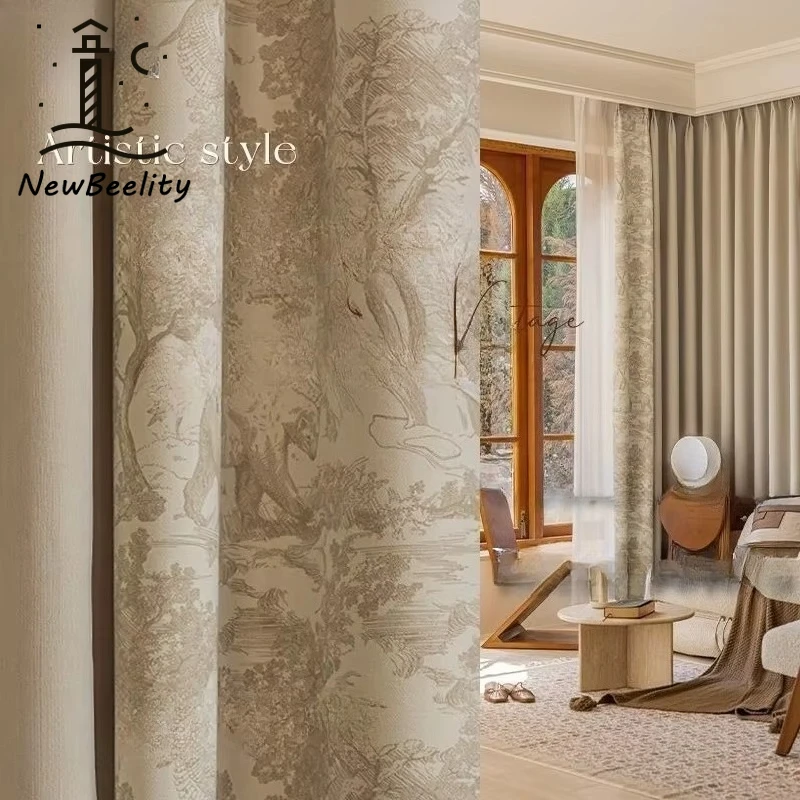 European Thickened Chenille Blackout Milk Tea Color Retro Luxury Curtains for Living Room Bedroom Dining Custom Size Tulle
European Thickened Chenille Blackout Milk Tea Color Retro Luxury Curtains for Living Room Bedroom Dining Custom Size Tulle