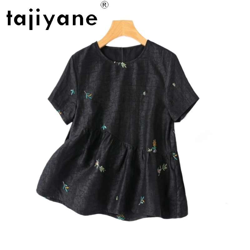 TAJIYANE 100% Mulberry Silk T Shirts Woman High Quality Craquelure T Shirt Short Sleeve Summer Tops 2025 Women Clothing Футболка
TAJIYANE 100% Mulberry Silk T Shirts Woman High Quality Craquelure T Shirt Short Sleeve Summer Tops 2025 Women Clothing Футболка