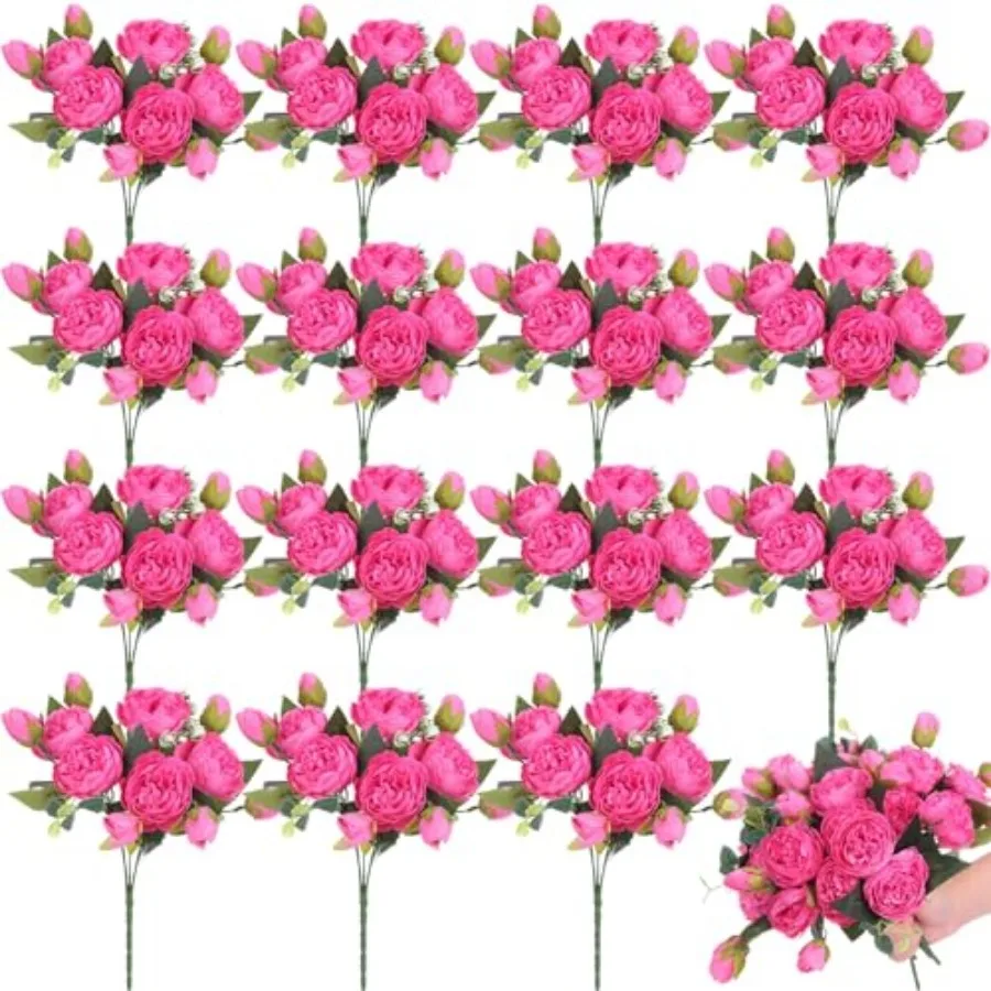 16 Packs Artificial Flowers Faux Peonies Bouquet Silk Vintage Wedding Home Table Door Decor Reusable Bouquet Flowers for Bridal
16 Packs Artificial Flowers Faux Peonies Bouquet Silk Vintage Wedding Home Table Door Decor Reusable Bouquet Flowers for Bridal