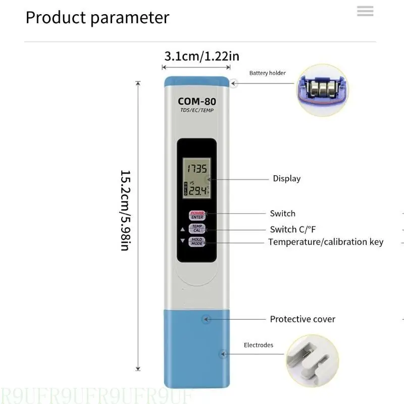 R9UF High Accuracy Salinity Tester for Salts Water Pools and Aquariums Monitoring
R9UF High Accuracy Salinity Tester for Salts Water Pools and Aquariums Monitoring