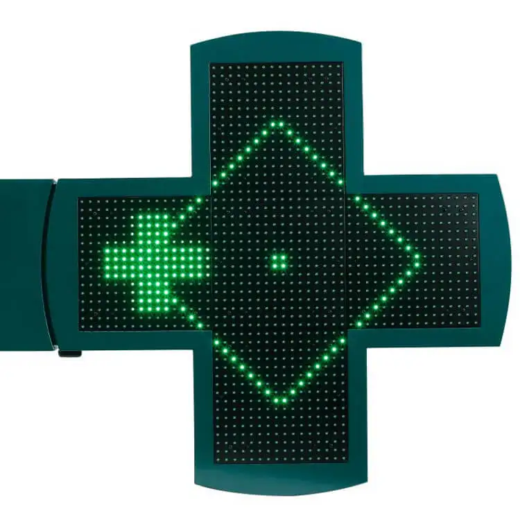 Outdoor Double Side Full Color Cross Screen Programmable App Control Led Display Green Pharmacy Cross Sign Screen
Outdoor Double Side Full Color Cross Screen Programmable App Control Led Display Green Pharmacy Cross Sign Screen