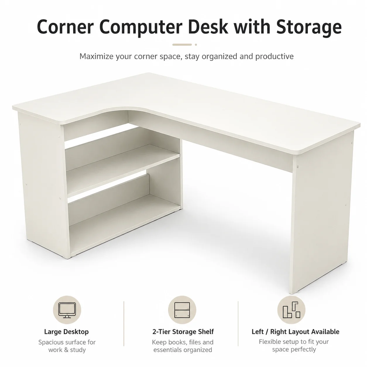 Solid wood desk, corner bookshelf, student desk, bedroom writing computer desk, corner home table
Solid wood desk, corner bookshelf, student desk, bedroom writing computer desk, corner home table