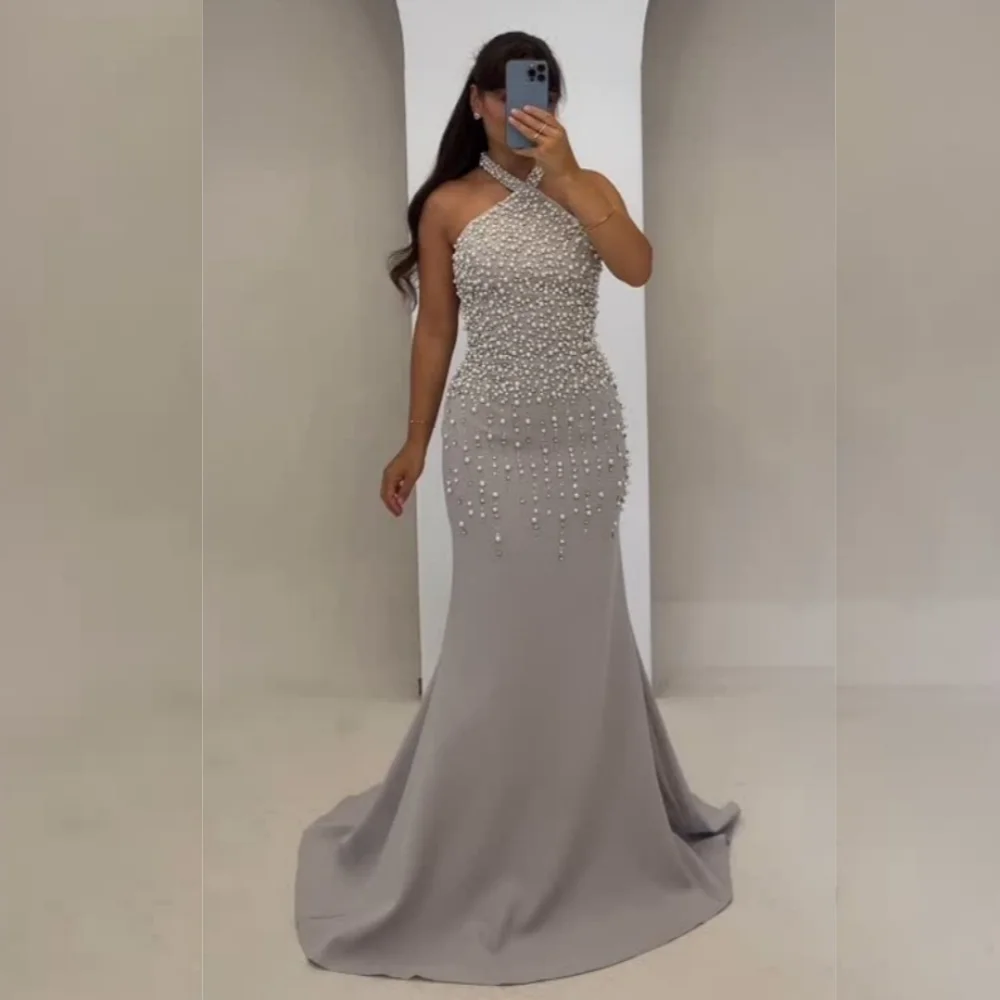 Customized Jersey Beading Halter Mermaid Long Dresses Bespoke Occasion Woman Elegant Party Wedding Evening Gown
Customized Jersey Beading Halter Mermaid Long Dresses Bespoke Occasion Woman Elegant Party Wedding Evening Gown