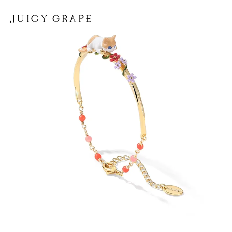 JUICY GRAPE 2026 New Enamel Cat Bracelet for women Luxurious and Unique Bracelet 18K gold Plated Perfect Gift for Girlfriend
JUICY GRAPE 2026 New Enamel Cat Bracelet for women Luxurious and Unique Bracelet 18K gold Plated Perfect Gift for Girlfriend