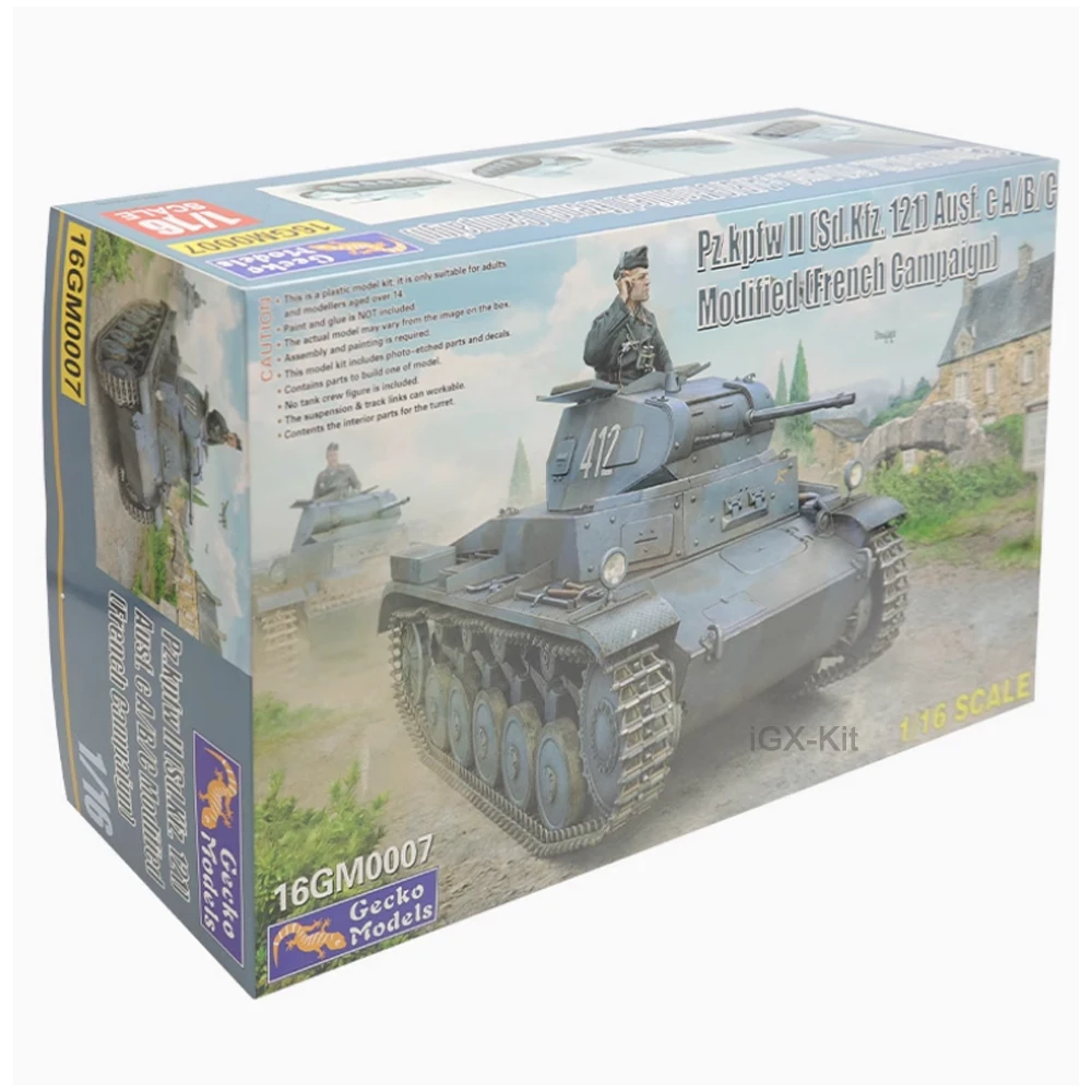 Gecko 16GM0007 1/16 Pz.kpfw II Sd Kfz121 Ausf c A/B/C Modifiel French Campaign Tank Toy Plastic Assembly Building Model Kit
Gecko 16GM0007 1/16 Pz.kpfw II Sd Kfz121 Ausf c A/B/C Modifiel French Campaign Tank Toy Plastic Assembly Building Model Kit