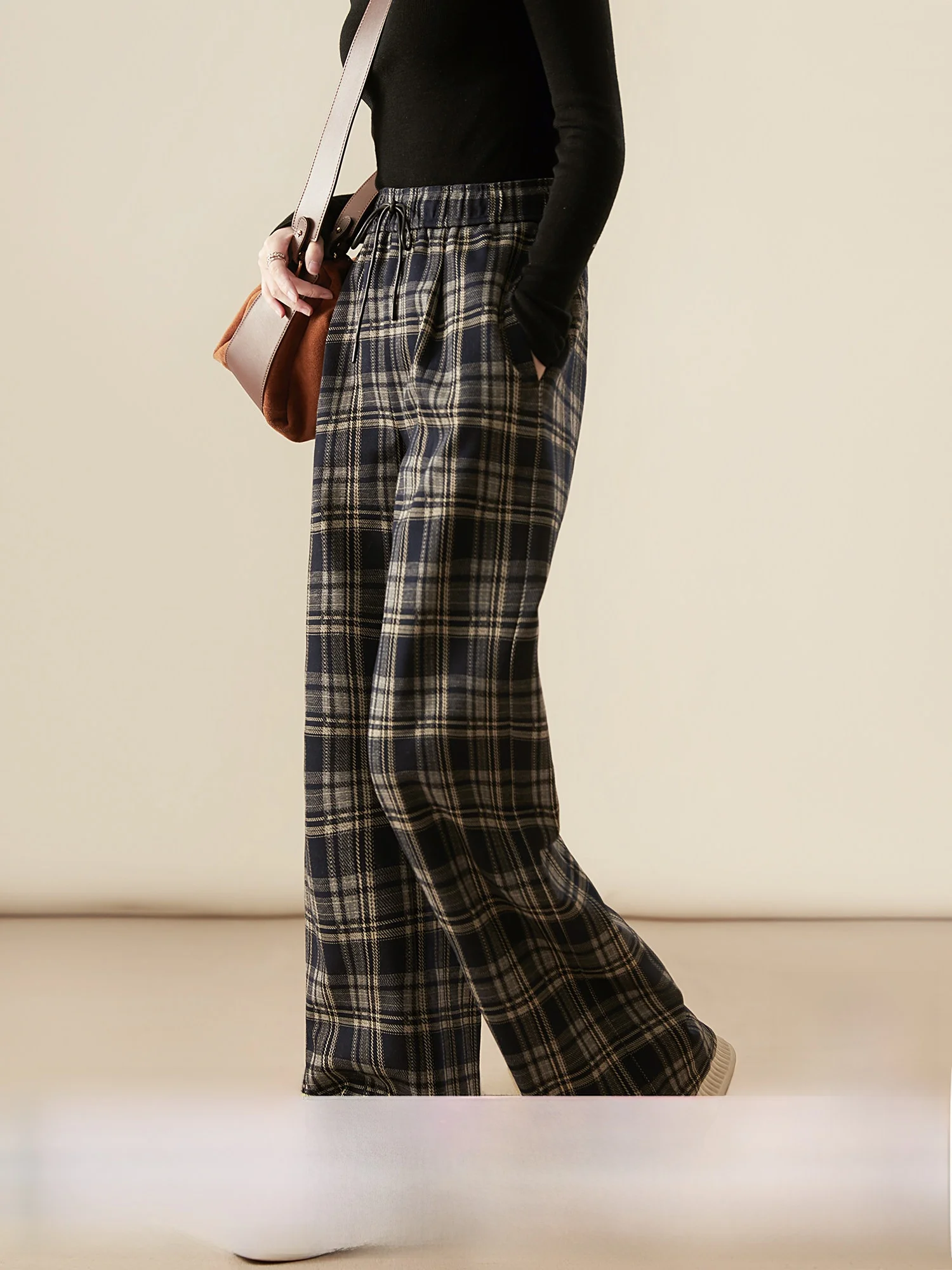 Slimming Wide Leg Plaid Casual Pants Elastic Waist 3D Tailoring Women's Faion Commute Sle Trousers Breathable Polyester
Slimming Wide Leg Plaid Casual Pants Elastic Waist 3D Tailoring Women's Faion Commute Sle Trousers Breathable Polyester