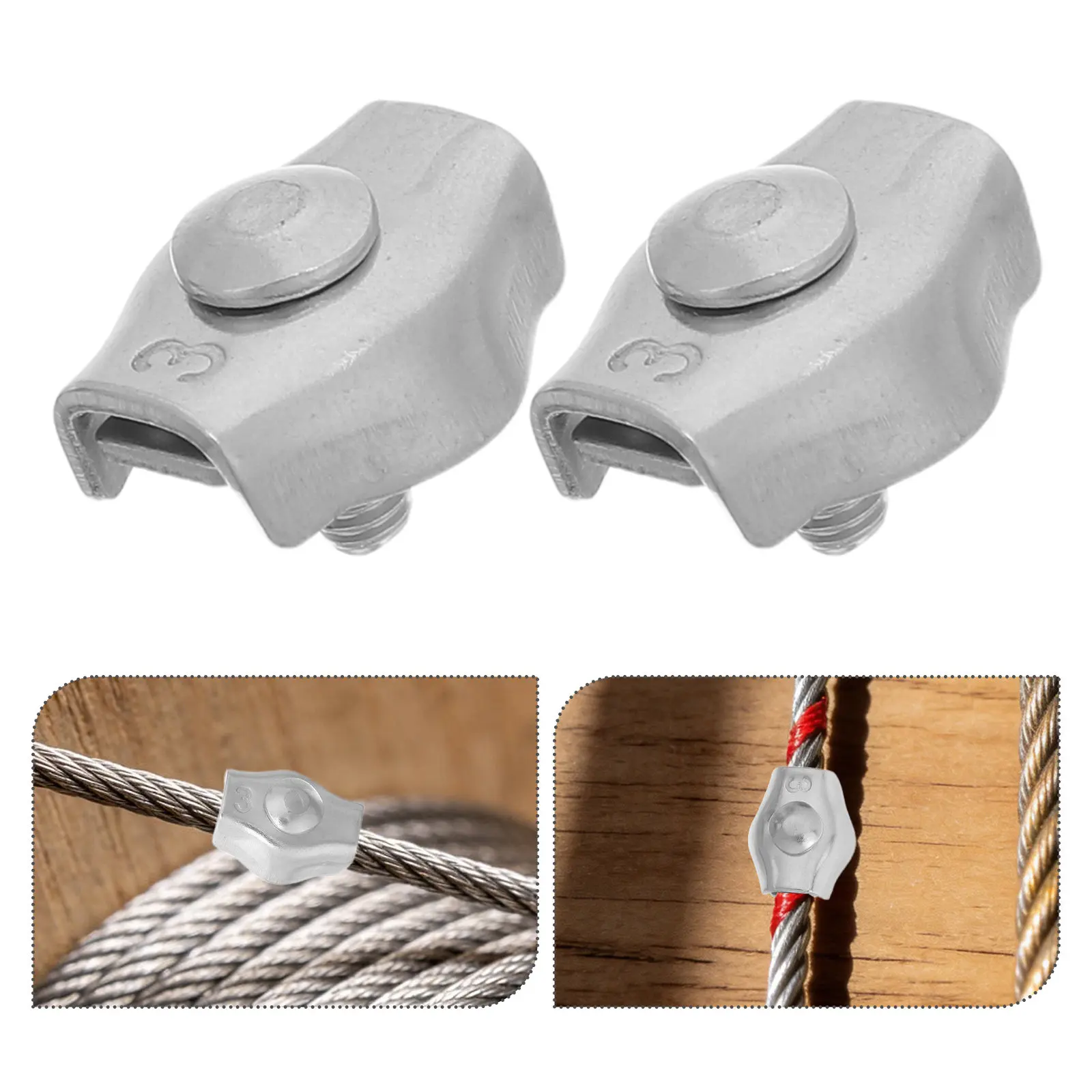 24pcs M3 Stainless Steel Wire Rope Clips Saddle Cable Clamps For 2-2.5Mm Cables Rustproof Secure Fastening Outdoor Marine
24pcs M3 Stainless Steel Wire Rope Clips Saddle Cable Clamps For 2-2.5Mm Cables Rustproof Secure Fastening Outdoor Marine
