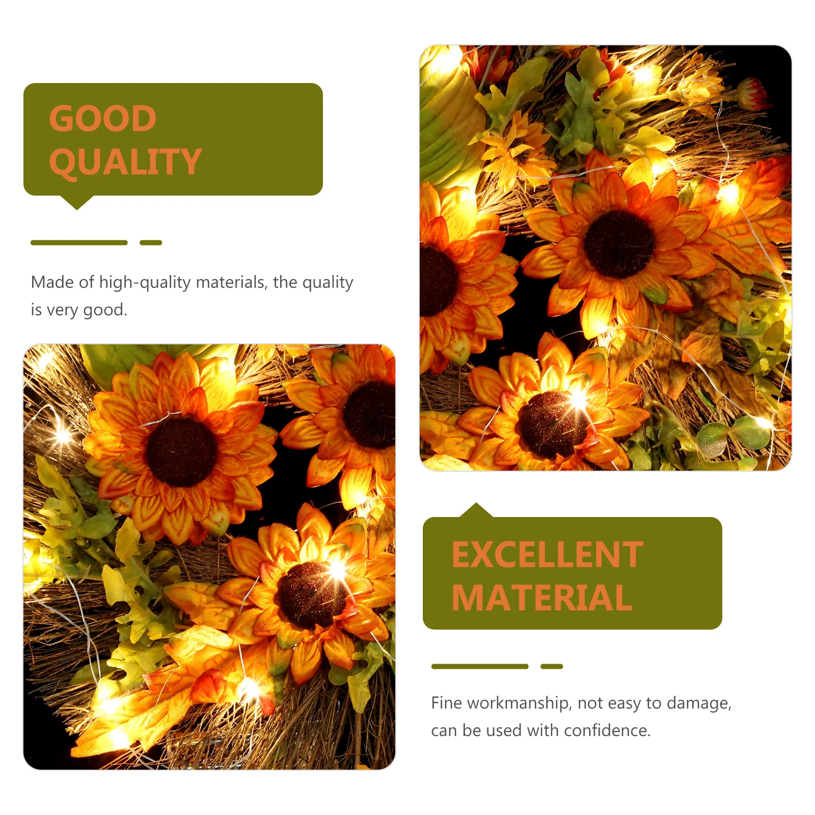 1pc Autumn Glowing Wreath Light Holiday Sunflower Hanging Lamp Door Pendant Decor For Living Room Bedroom Wedding Festival
1pc Autumn Glowing Wreath Light Holiday Sunflower Hanging Lamp Door Pendant Decor For Living Room Bedroom Wedding Festival