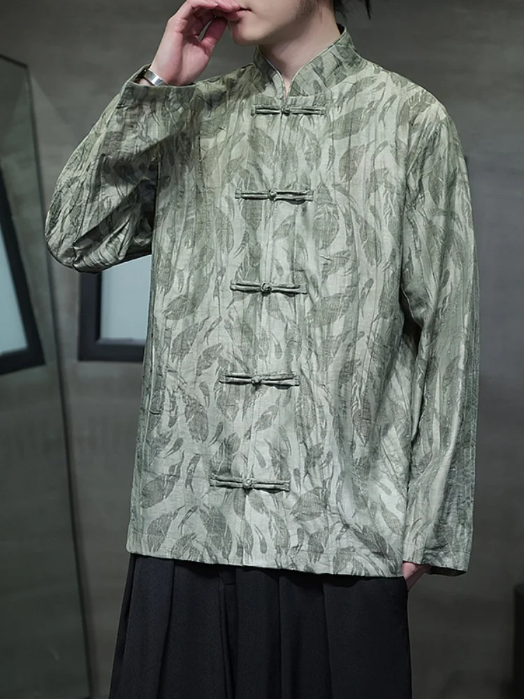 New Chinese Sle Men's irt Outerwear Summer Ice Silk Tang Costume Hanfu Top Loose Fit Printed Long Sve Button up
New Chinese Sle Men's irt Outerwear Summer Ice Silk Tang Costume Hanfu Top Loose Fit Printed Long Sve Button up