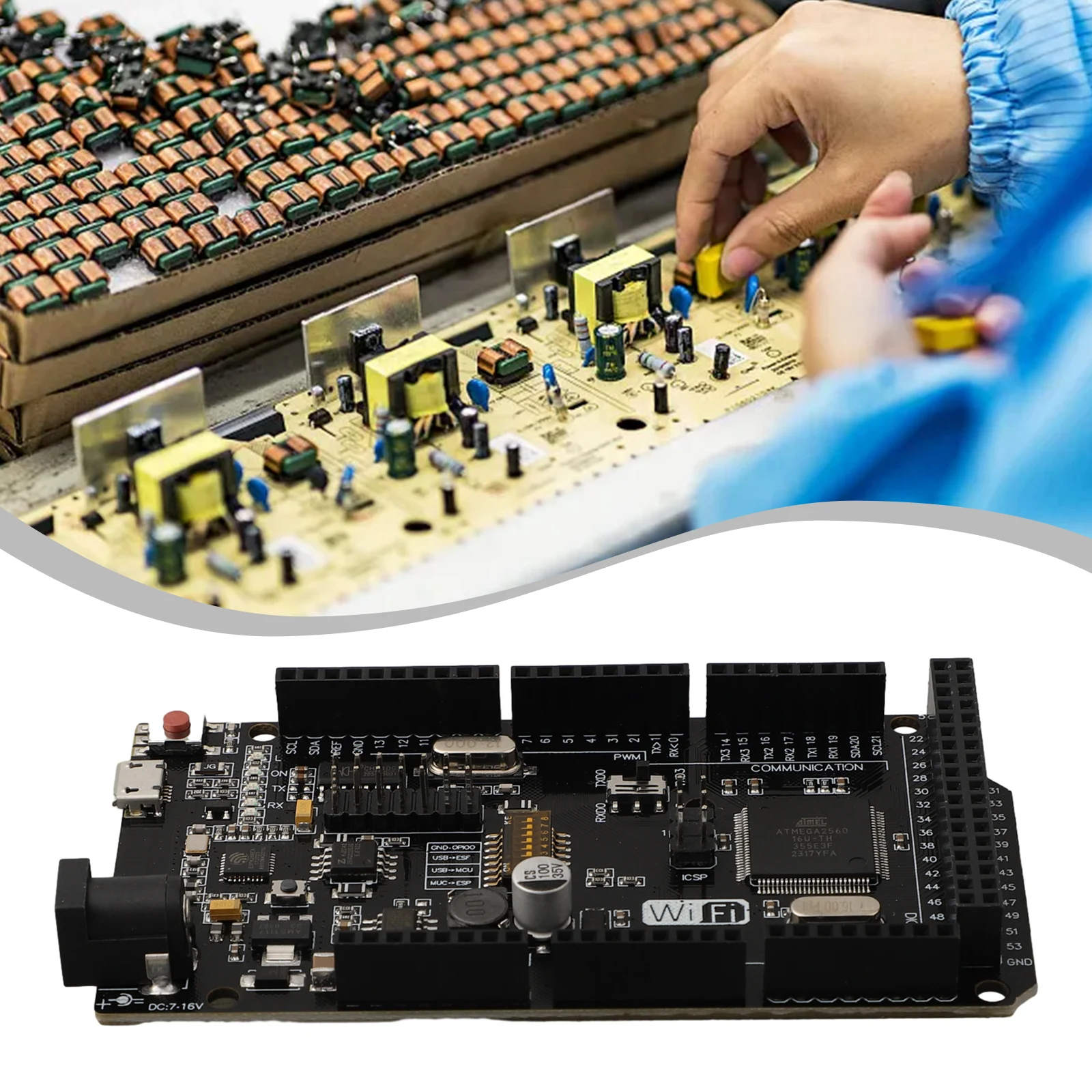 32MB Memory Mega+WiFi R3 ATmega2560+ESP8266 USB serial converter ch340g for projects requiring module connectivity
32MB Memory Mega+WiFi R3 ATmega2560+ESP8266 USB serial converter ch340g for projects requiring module connectivity