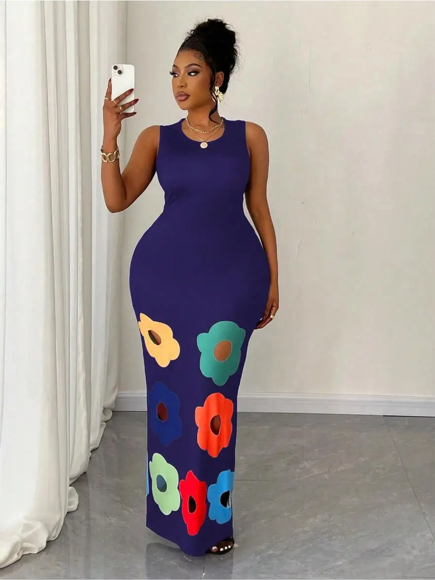 Summer New High Waist Evening Dress Women Elegant Casual Sleeveless Sundress Hollow Colorful Circle Slim Sexy Vacation Dresses
Summer New High Waist Evening Dress Women Elegant Casual Sleeveless Sundress Hollow Colorful Circle Slim Sexy Vacation Dresses