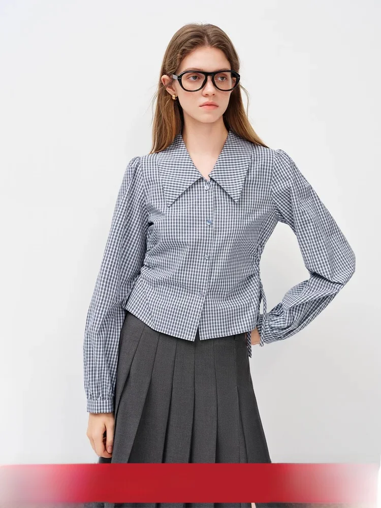 Spring New Arrival ort Length irt with Dstring Waist Long Sve Plaid Pattern Women's Commute Sle Cotton Blend Top
Spring New Arrival ort Length irt with Dstring Waist Long Sve Plaid Pattern Women's Commute Sle Cotton Blend Top