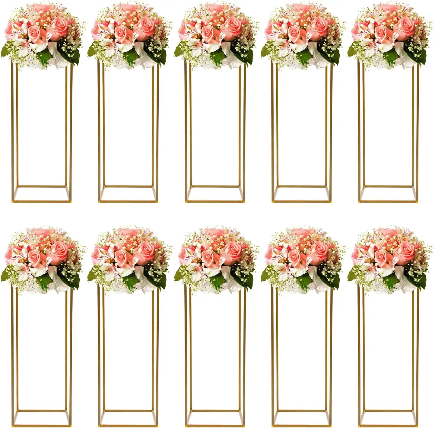 Golden Flower Bouquet Stand 10-Pack - 23.62in Height&Sturdy Rectangular Design, Smooth Surface&Anti-deform, for Party/Wedding
Golden Flower Bouquet Stand 10-Pack - 23.62in Height&Sturdy Rectangular Design, Smooth Surface&Anti-deform, for Party/Wedding