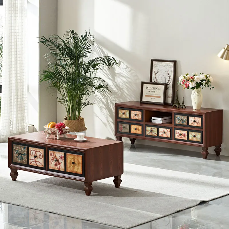American style TV cabinet, coffee table combination, small living room storage cabinet, hand drawn design, minimalist floor
American style TV cabinet, coffee table combination, small living room storage cabinet, hand drawn design, minimalist floor