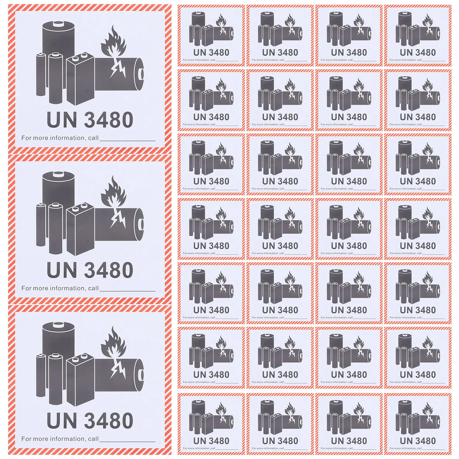 100 Sheets Flame Retardant Labels for Lithium Batteries Shipping Warning Stickers Un3480 Adhesive Backing Transport Safety Use
100 Sheets Flame Retardant Labels for Lithium Batteries Shipping Warning Stickers Un3480 Adhesive Backing Transport Safety Use