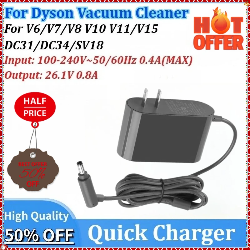 26.1V 0.8A Power Cordless +Charger US/EU/UK Replacement Adapter for Dyson Vacuum Cleaner V6/V7/V8 V10 V11/V15 SV18 DC31 DC34
26.1V 0.8A Power Cordless +Charger US/EU/UK Replacement Adapter for Dyson Vacuum Cleaner V6/V7/V8 V10 V11/V15 SV18 DC31 DC34