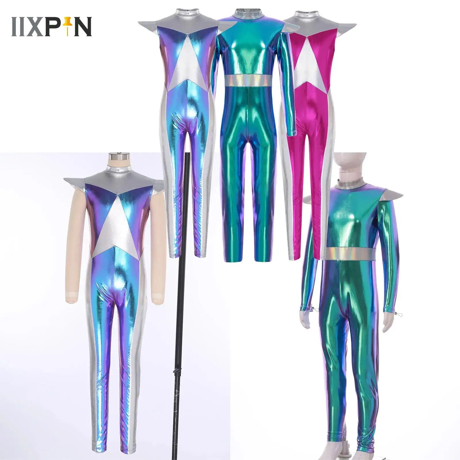 Boy Girls Alien Cosplay Costume Space Man Holographic Full Length Bodysuit Halloween Outer Space Fighter Carnival Fancy Roleplay
Boy Girls Alien Cosplay Costume Space Man Holographic Full Length Bodysuit Halloween Outer Space Fighter Carnival Fancy Roleplay