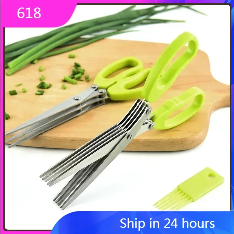 Kitchen Muti-Layers Scissors Stainless Steel Vegetable Cutter Scallion Herb Laver Spices Cooking Tool Cut Kitchen Accessories
Kitchen Muti-Layers Scissors Stainless Steel Vegetable Cutter Scallion Herb Laver Spices Cooking Tool Cut Kitchen Accessories