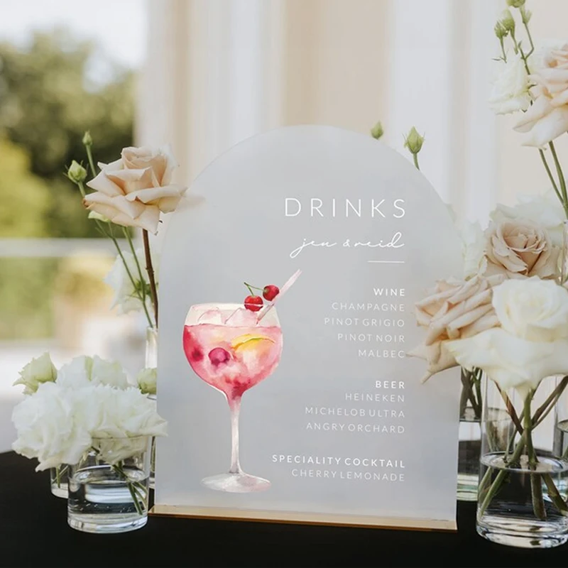Wedding Bar Sign - Arched Bar Menu - Frosted Acrylic Bar Sign - Signature Drink Bar Menu - Wedding Reception Sign
Wedding Bar Sign - Arched Bar Menu - Frosted Acrylic Bar Sign - Signature Drink Bar Menu - Wedding Reception Sign