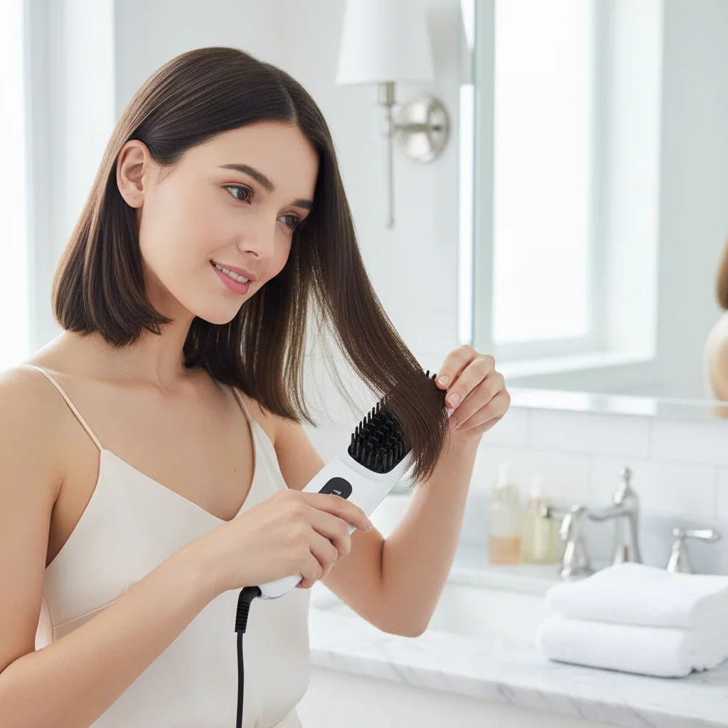 Portable Ionic 2 in 1 Hair Straightener Curling Brush LCD Digital Display 3 Temperature Modes 160/180/200°C Constant Temperature
Portable Ionic 2 in 1 Hair Straightener Curling Brush LCD Digital Display 3 Temperature Modes 160/180/200°C Constant Temperature