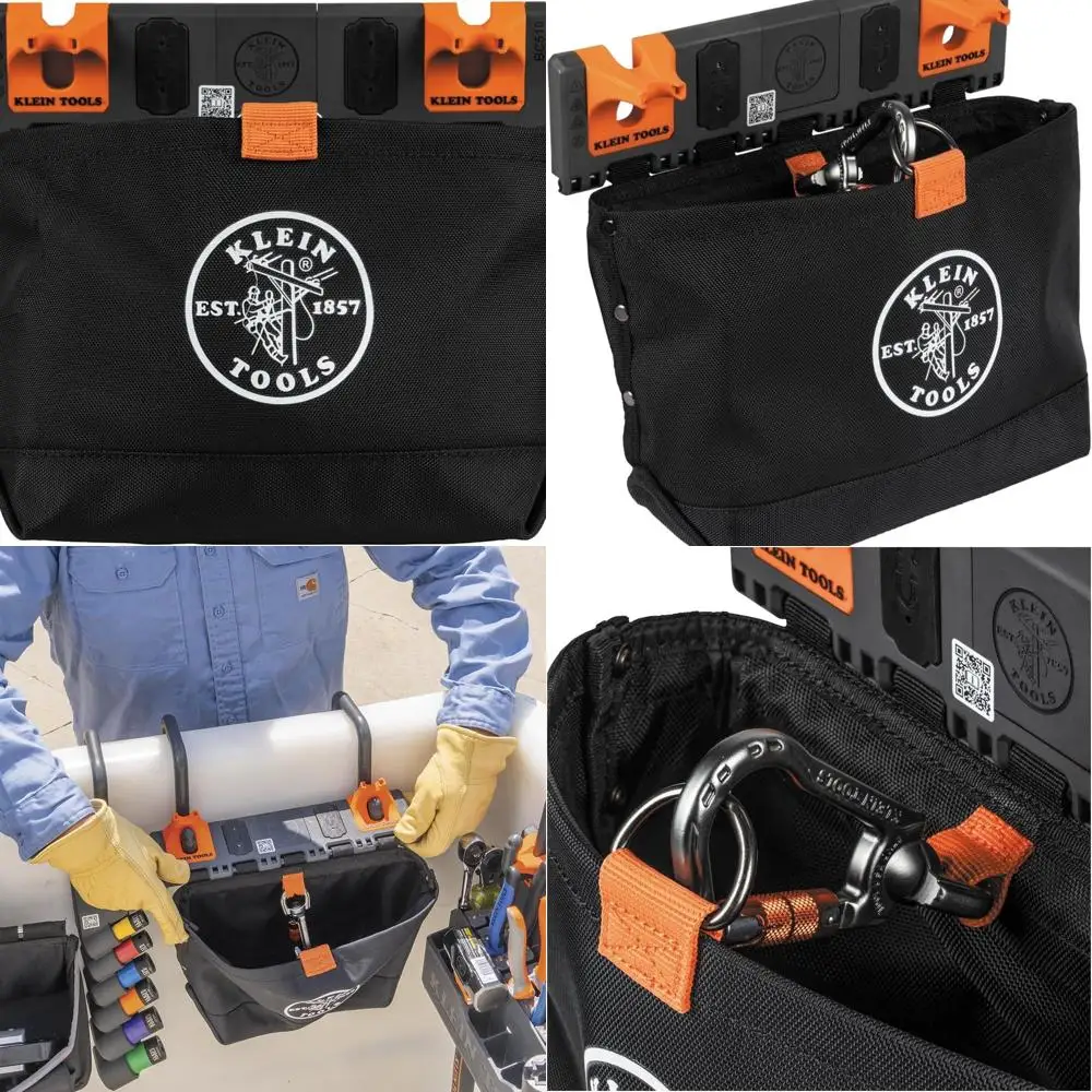 Lineman's Magnetic Tool Pouch with Carabiner, S Hook, and Rail System for Bucket Work Center
Lineman's Magnetic Tool Pouch with Carabiner, S Hook, and Rail System for Bucket Work Center