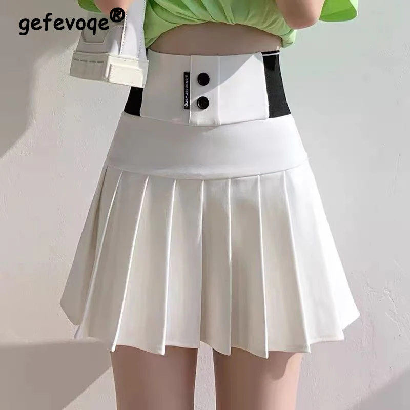 Women's Y2K Pleated Letter Print Elastic High Waist Sexy Mini Skirt Spring Summer Korean Fashion Black White Slim Skirts Faldas
Women's Y2K Pleated Letter Print Elastic High Waist Sexy Mini Skirt Spring Summer Korean Fashion Black White Slim Skirts Faldas