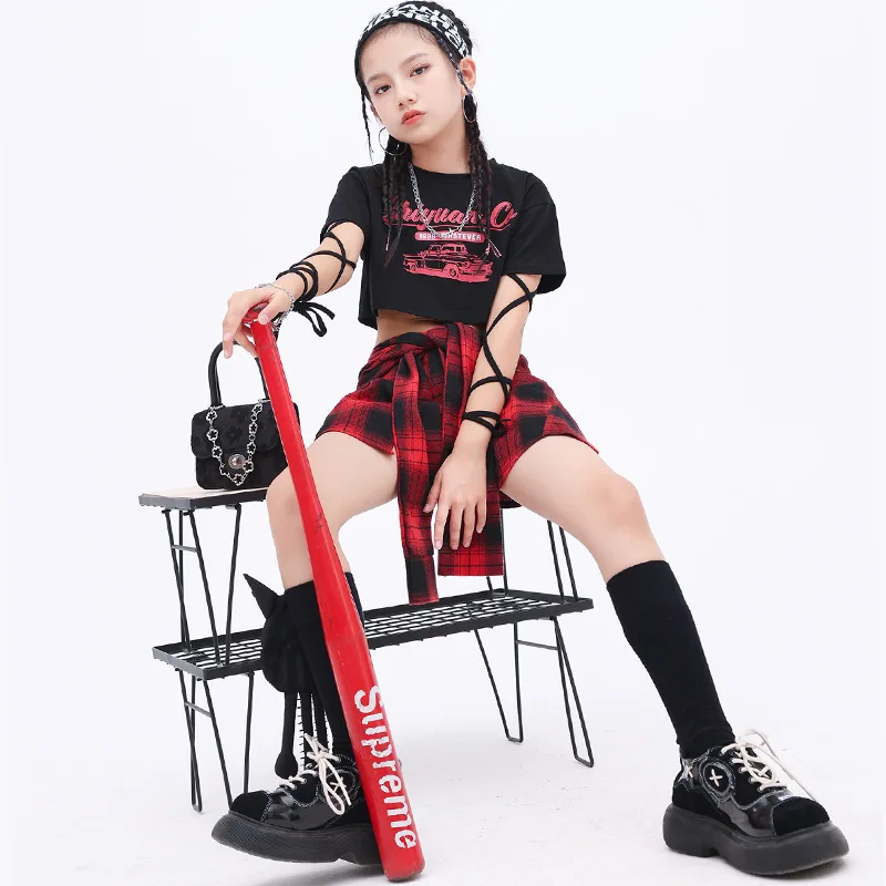 Girls' Jazz Dance Kid Fashion Fashion Clothing Performance Clothing Checkered Skirt Set Hip Hop Cheerleading Stage Clothing
Girls' Jazz Dance Kid Fashion Fashion Clothing Performance Clothing Checkered Skirt Set Hip Hop Cheerleading Stage Clothing
