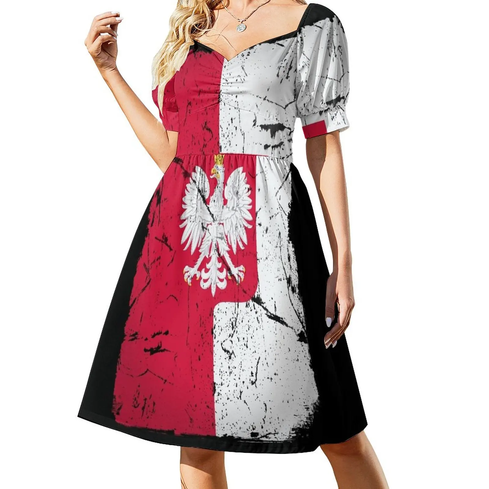Flag of Poland with polish eagle Distressed Short-Sleeved Dress Clothing Woman clothes elegant dresses for women
Flag of Poland with polish eagle Distressed Short-Sleeved Dress Clothing Woman clothes elegant dresses for women