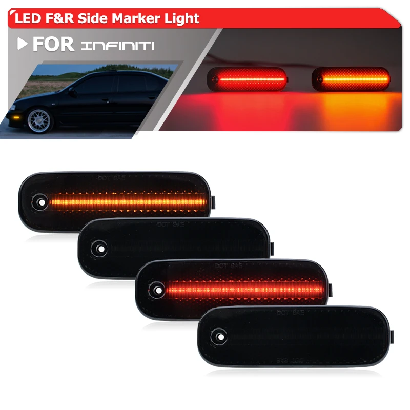 4x Smoked LED Front & Rear Bumper Side Marker Lights For 1991-2002 Infiniti G20 P10 P11 Gen1 2 Running Parking Clearance Lamps
4x Smoked LED Front & Rear Bumper Side Marker Lights For 1991-2002 Infiniti G20 P10 P11 Gen1 2 Running Parking Clearance Lamps