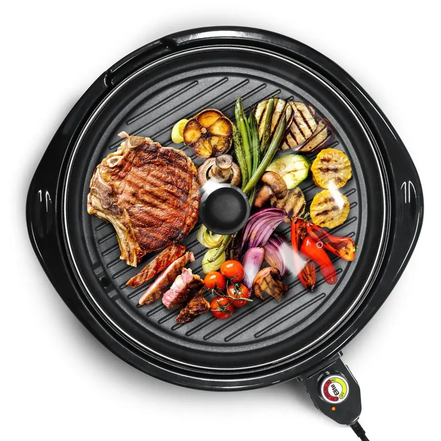 EMG980BX Large Indoor Electric Round Nonstick Grill Cool Touch Fast Heat Up Ideal LowFat Meals Dishwasher Safe Includes Glass L
EMG980BX Large Indoor Electric Round Nonstick Grill Cool Touch Fast Heat Up Ideal LowFat Meals Dishwasher Safe Includes Glass L