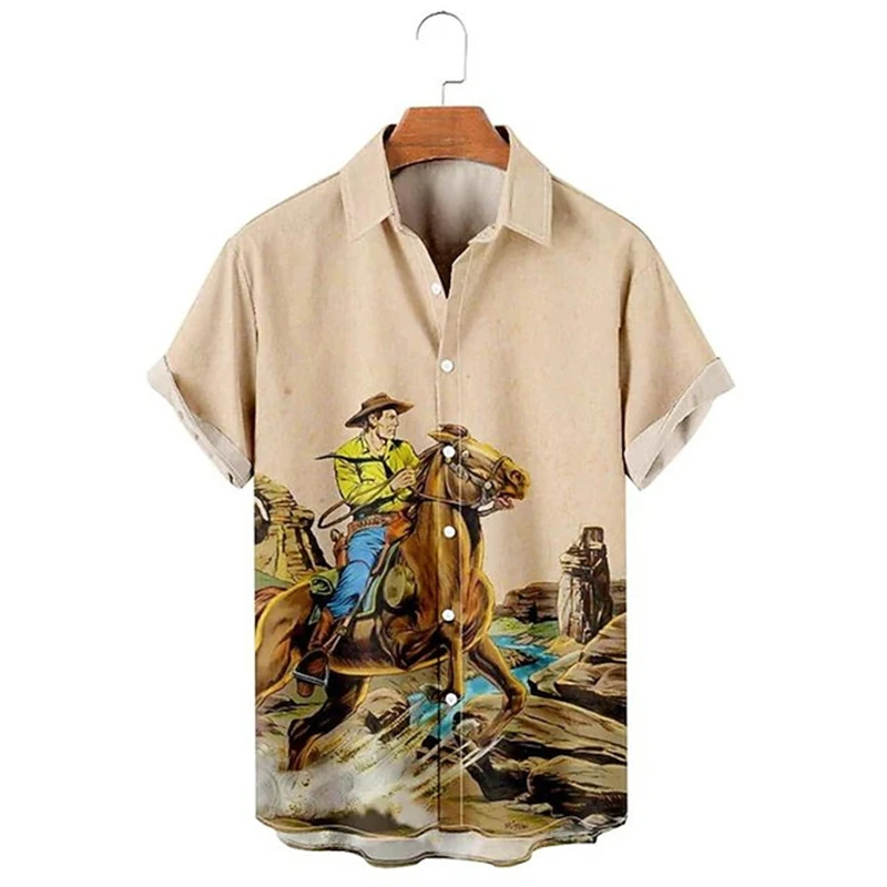 Vintage Men's Shirts Casual Retro Cowboy Poster Shirts 3D Print Turndown Collar Shirt Short Sleeve Shirt Summer Shirts For Men
Vintage Men's Shirts Casual Retro Cowboy Poster Shirts 3D Print Turndown Collar Shirt Short Sleeve Shirt Summer Shirts For Men