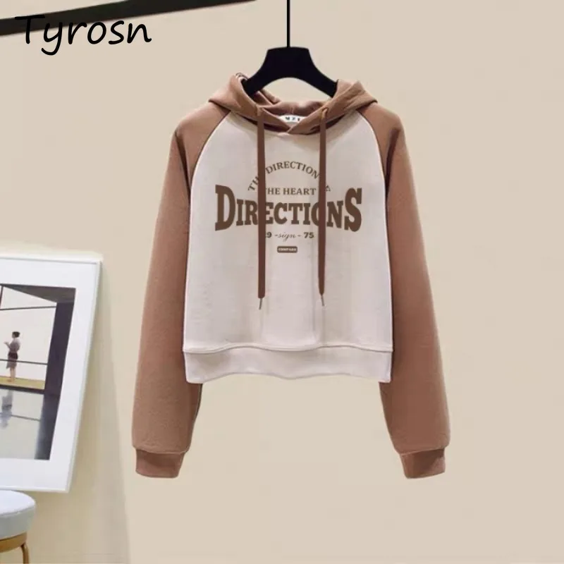 Crop Hoodies Women Contrasting Colors Patchwork Letter Printed Pullover Hooded Sweatshirts Long Sleeve Warm Tops Fashion Design
Crop Hoodies Women Contrasting Colors Patchwork Letter Printed Pullover Hooded Sweatshirts Long Sleeve Warm Tops Fashion Design