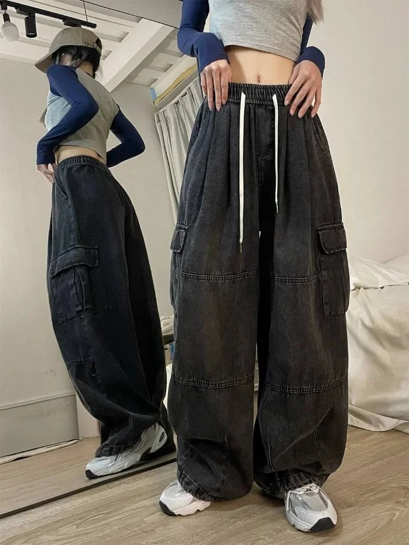 Harajuku Vintage Blue Cargo Jeans Women Oversized Y2K Grunge Baggy Denim Pants Hip Hop Streetwear Wide Leg Trousers Streetwear
Harajuku Vintage Blue Cargo Jeans Women Oversized Y2K Grunge Baggy Denim Pants Hip Hop Streetwear Wide Leg Trousers Streetwear