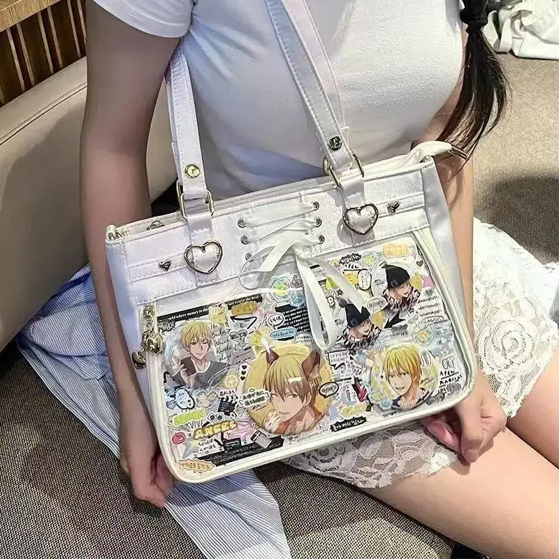 Bloom Transparent Ribbon Bow White Ita Bag Women Haruku Aesthetic Large Capacity Shoulder Bags Lady Versatile Satin Handbag
Bloom Transparent Ribbon Bow White Ita Bag Women Haruku Aesthetic Large Capacity Shoulder Bags Lady Versatile Satin Handbag