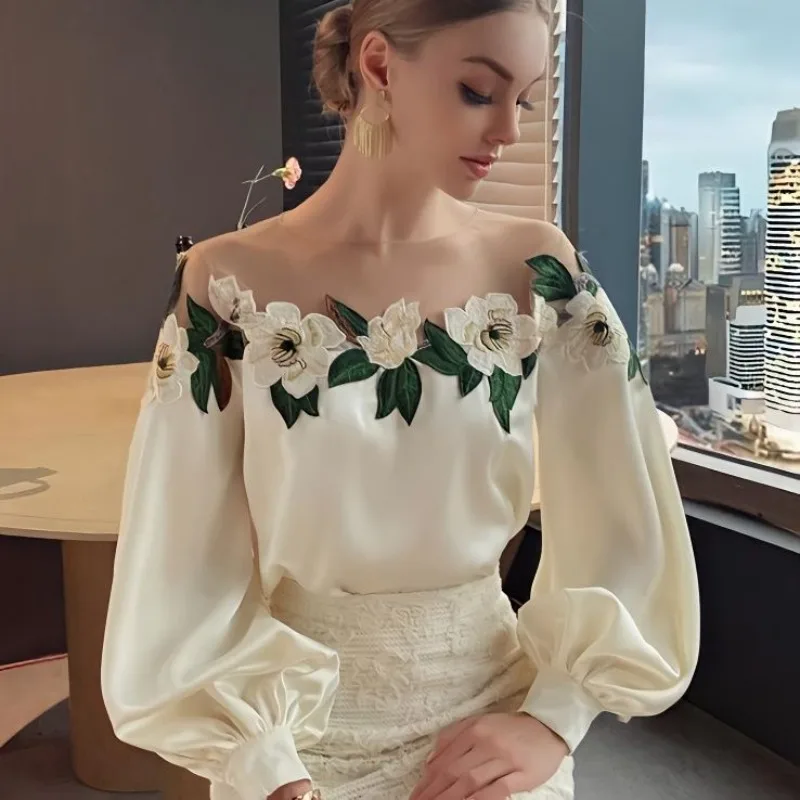Embroidery Women's Shirt and Blouse Silk Elegant 2025 Korea Stylish Korean Popular Clothes Social Y2k Fashion Female Tops Satin
Embroidery Women's Shirt and Blouse Silk Elegant 2025 Korea Stylish Korean Popular Clothes Social Y2k Fashion Female Tops Satin