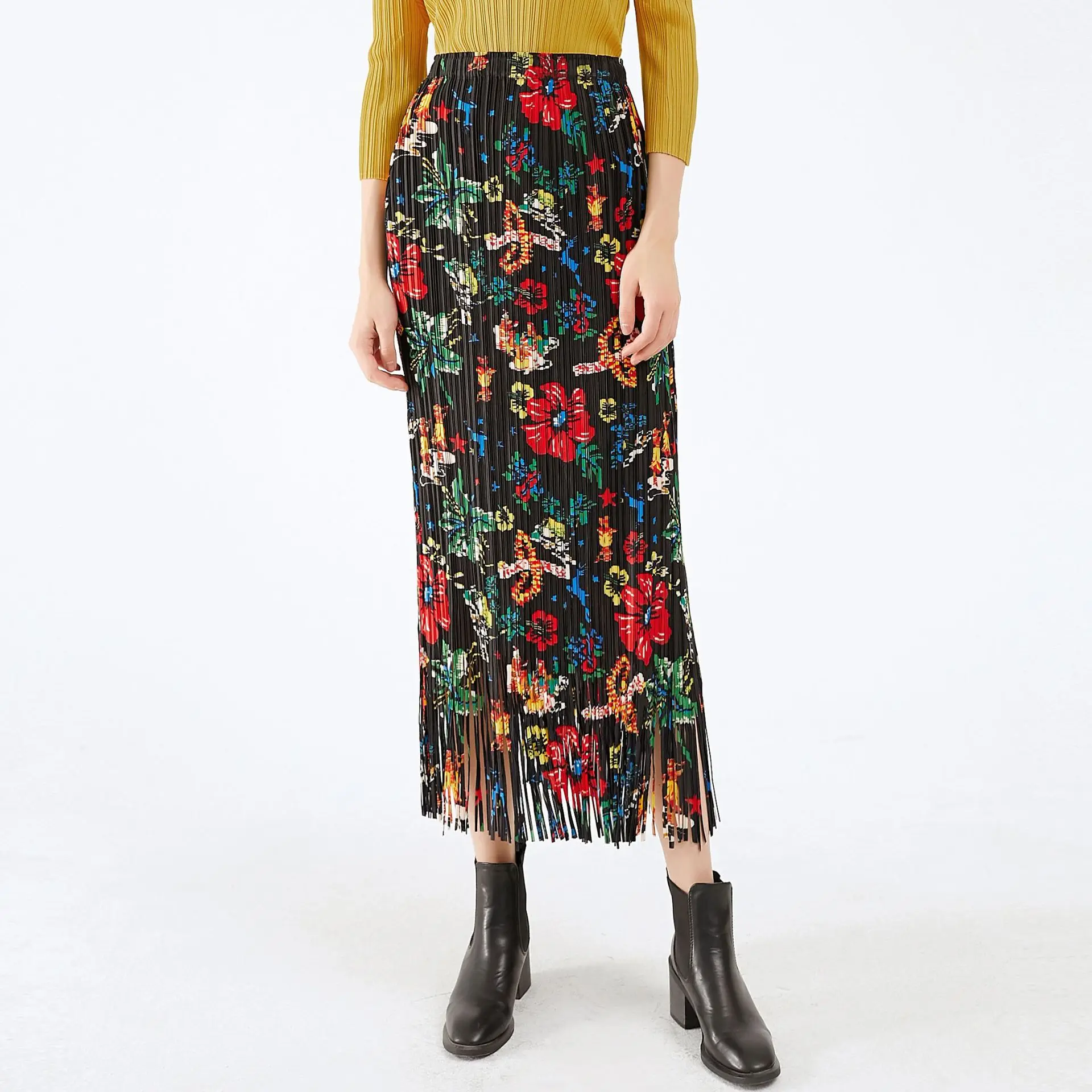 Spring New Korean Printing And Dyeing Fragmented Flower Half Skirt Elastic High Waist Versatile Retro Tassel Pleated Skirt
Spring New Korean Printing And Dyeing Fragmented Flower Half Skirt Elastic High Waist Versatile Retro Tassel Pleated Skirt