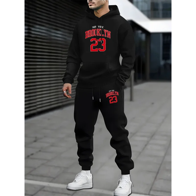 1 CountsMen'S Trendy New Casual Hooded Sweatshirt And Sweatpants Set With Fleece Lining Sports Suit
1 CountsMen'S Trendy New Casual Hooded Sweatshirt And Sweatpants Set With Fleece Lining Sports Suit