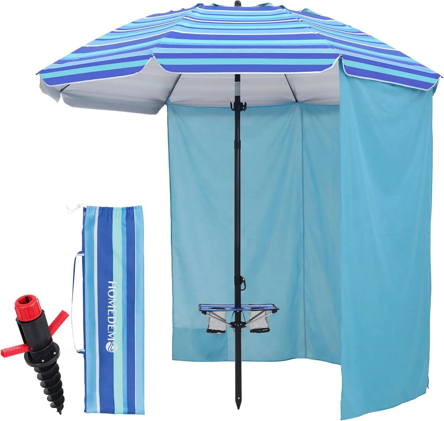 7FT Heavy Duty Windproof Beach Umbrella with Table & Anchor, UPF 50+ Sun Protection, Adjustable Aluminum Pole
7FT Heavy Duty Windproof Beach Umbrella with Table & Anchor, UPF 50+ Sun Protection, Adjustable Aluminum Pole