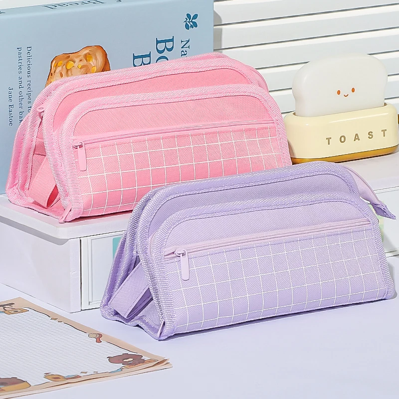 Simple Checkert Style Pencil Case Large Capacity Pen Bag Pure 3 Comparterment Storage Pouch for Stationary School A7892
Simple Checkert Style Pencil Case Large Capacity Pen Bag Pure 3 Comparterment Storage Pouch for Stationary School A7892