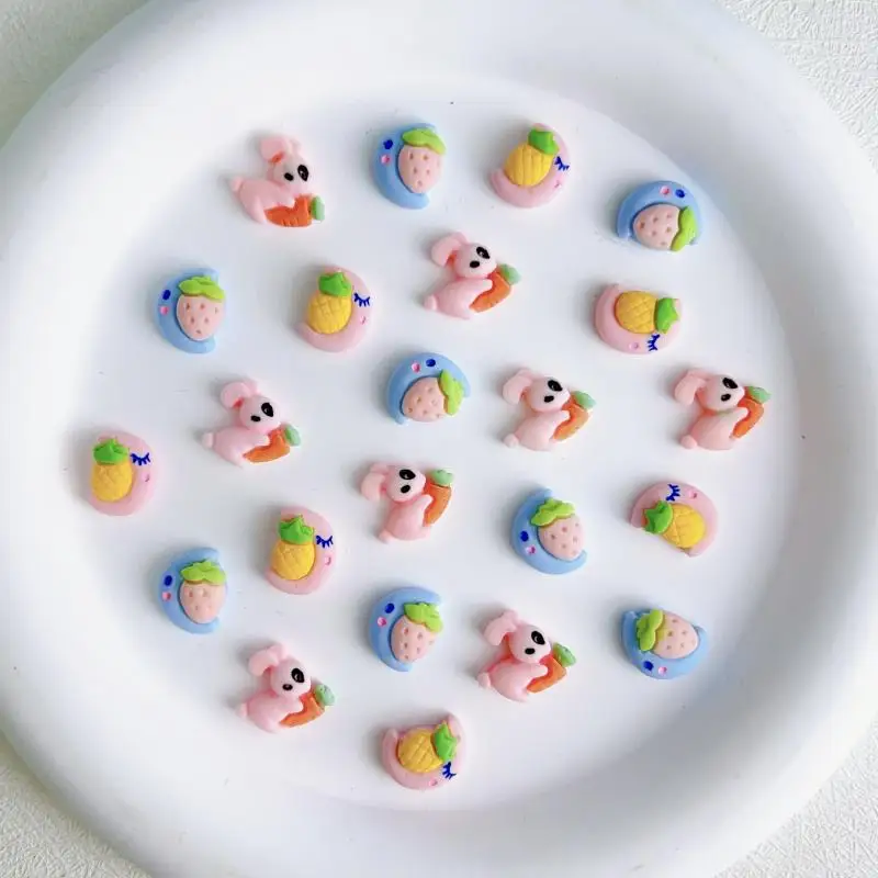 50PCS Colorful Cartoon Strawberry Moon Nail Art Charms Cute Carrot Rabbit Cream Glue Nail Parts for DIY Phone Case Decoration
50PCS Colorful Cartoon Strawberry Moon Nail Art Charms Cute Carrot Rabbit Cream Glue Nail Parts for DIY Phone Case Decoration
