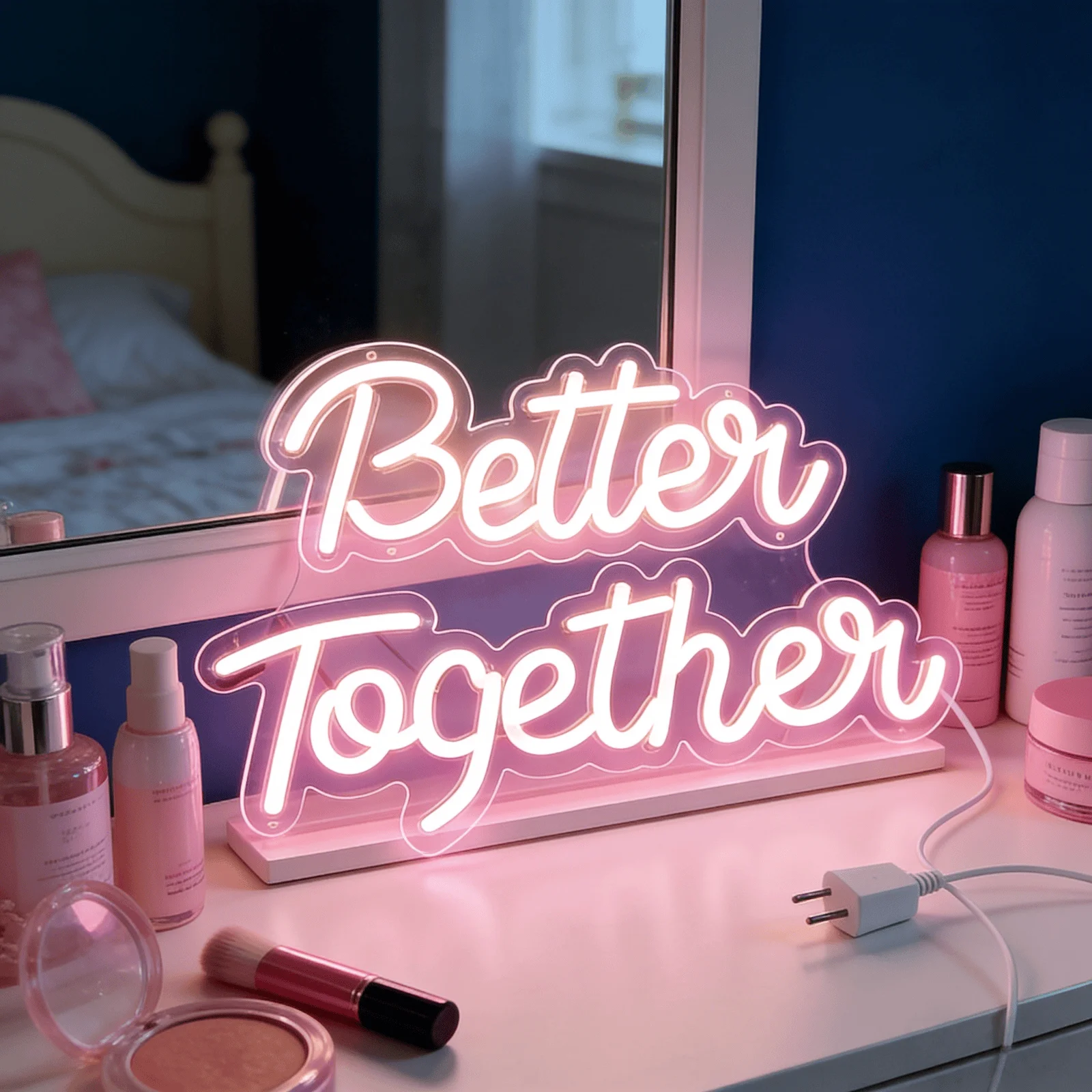 Better Together LED Neon Sign With Acrylic Base Plug Powered Tabletop & Wall Mount Neon Light For Wedding Bedroom Home Party Indoor Decoration Lamp
Better Together LED Neon Sign With Acrylic Base Plug Powered Tabletop & Wall Mount Neon Light For Wedding Bedroom Home Party Indoor Decoration Lamp
