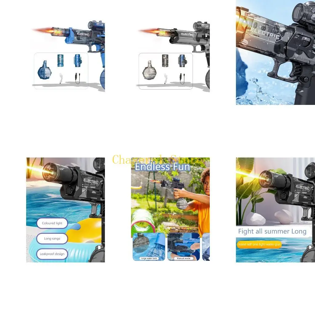 E7CE Electric Water Guns Toy With High Capacity And Realistic Flame Effect Water Fighting Guns For Outdoor Poolside Activity
E7CE Electric Water Guns Toy With High Capacity And Realistic Flame Effect Water Fighting Guns For Outdoor Poolside Activity