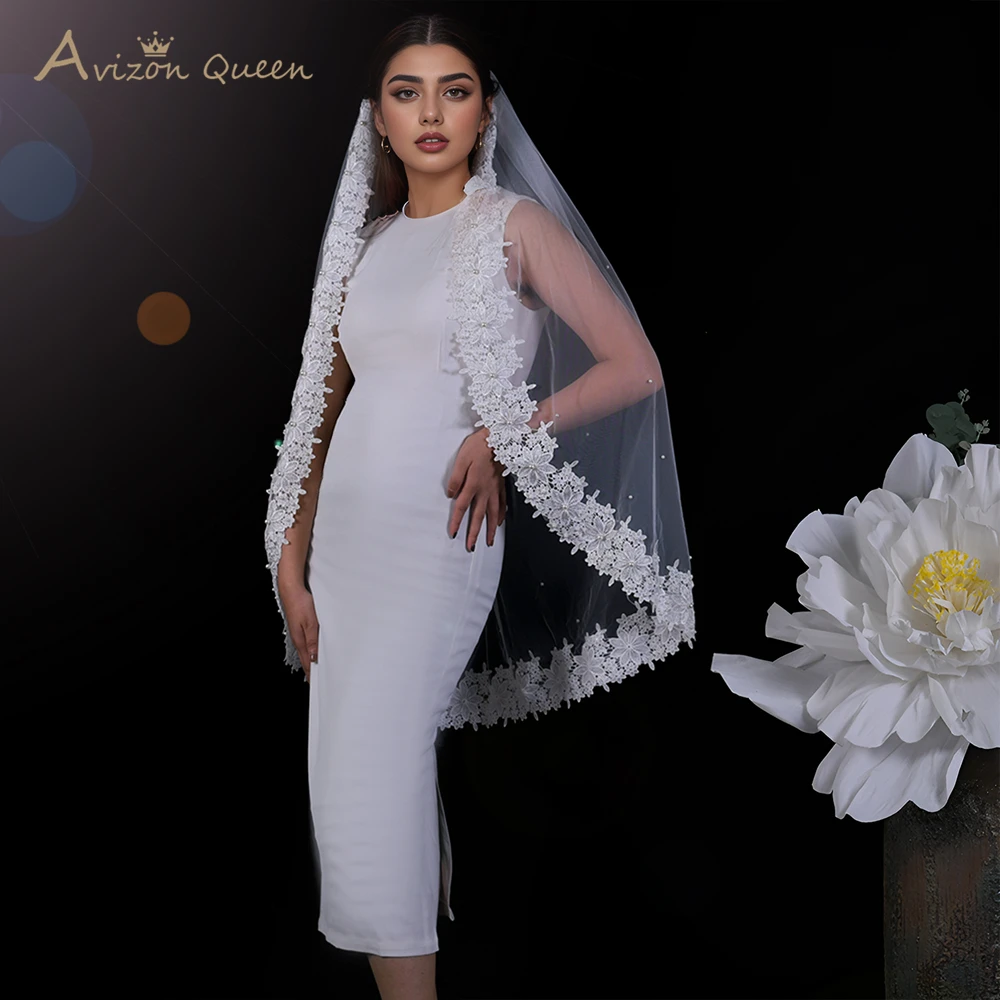 Classic Refers To Long Embroidered Lace Edged Pearl Embellishments Bridal Veil Wedding Accessories Single Layer Soft Tulle M135
Classic Refers To Long Embroidered Lace Edged Pearl Embellishments Bridal Veil Wedding Accessories Single Layer Soft Tulle M135