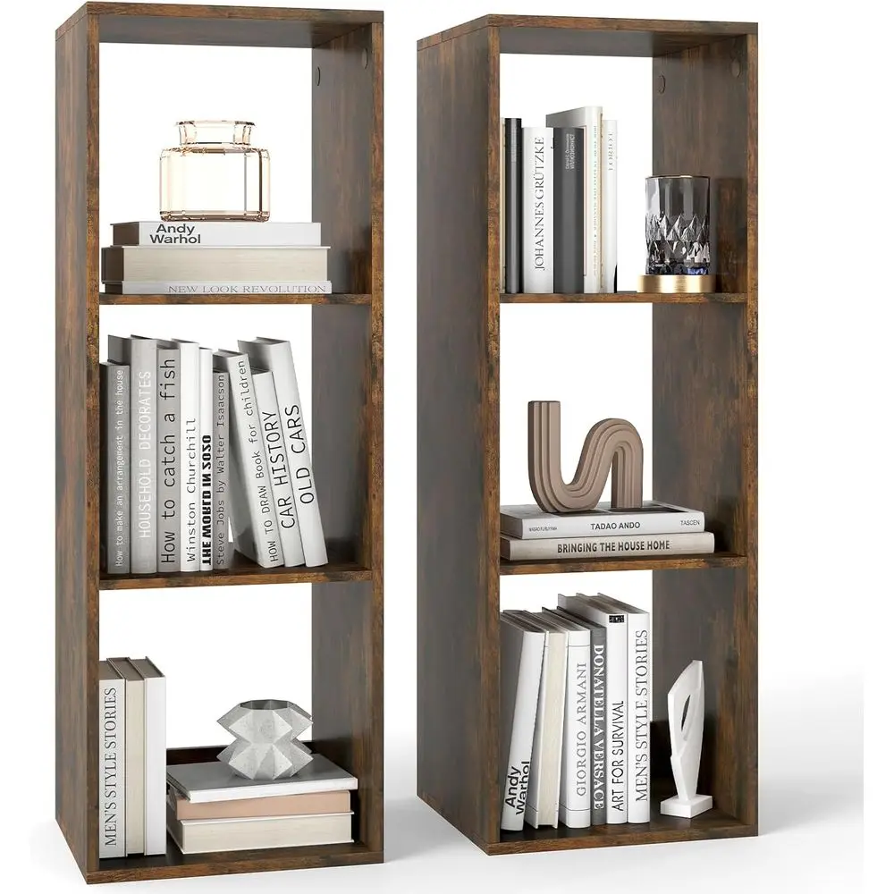 3-Cube, 4-Tier Open Bookshelf, Rustic Brown, Sturdy Storage Organizer with Anti-Toppling Feature for Living Room or Study
3-Cube, 4-Tier Open Bookshelf, Rustic Brown, Sturdy Storage Organizer with Anti-Toppling Feature for Living Room or Study