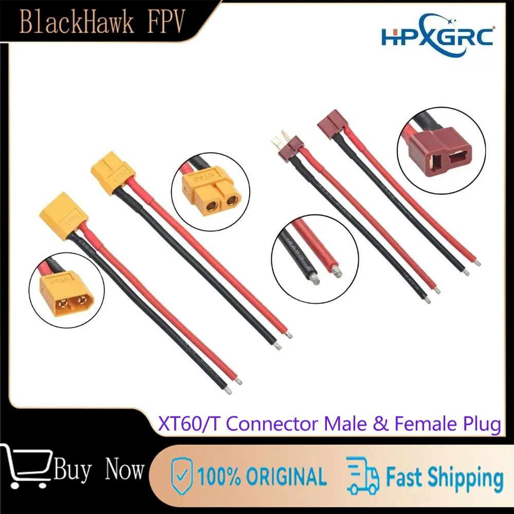 HPXGRC XT60/T Battery Connector Plug Male Female with 100mm 14AWG Silicone Wire for LiPo Battery ESC FPV Drone Car Boat
HPXGRC XT60/T Battery Connector Plug Male Female with 100mm 14AWG Silicone Wire for LiPo Battery ESC FPV Drone Car Boat