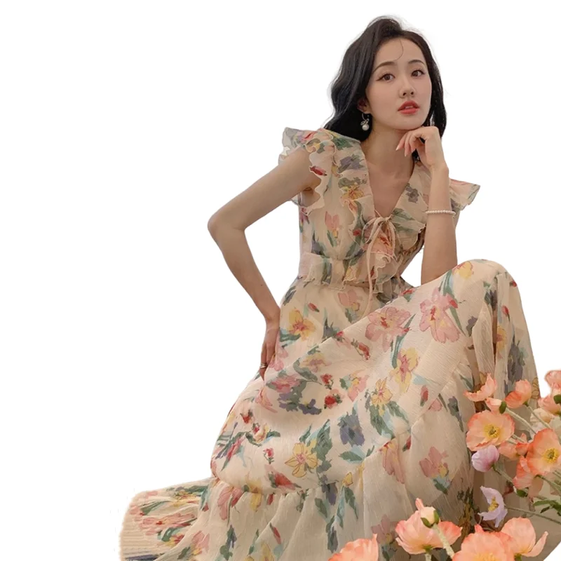 Floral Print Elegant Long Dress for Women 2024 New High Waisted Maxi Dress French Style Vintage Casual Summer Dresses Vestidos
Floral Print Elegant Long Dress for Women 2024 New High Waisted Maxi Dress French Style Vintage Casual Summer Dresses Vestidos