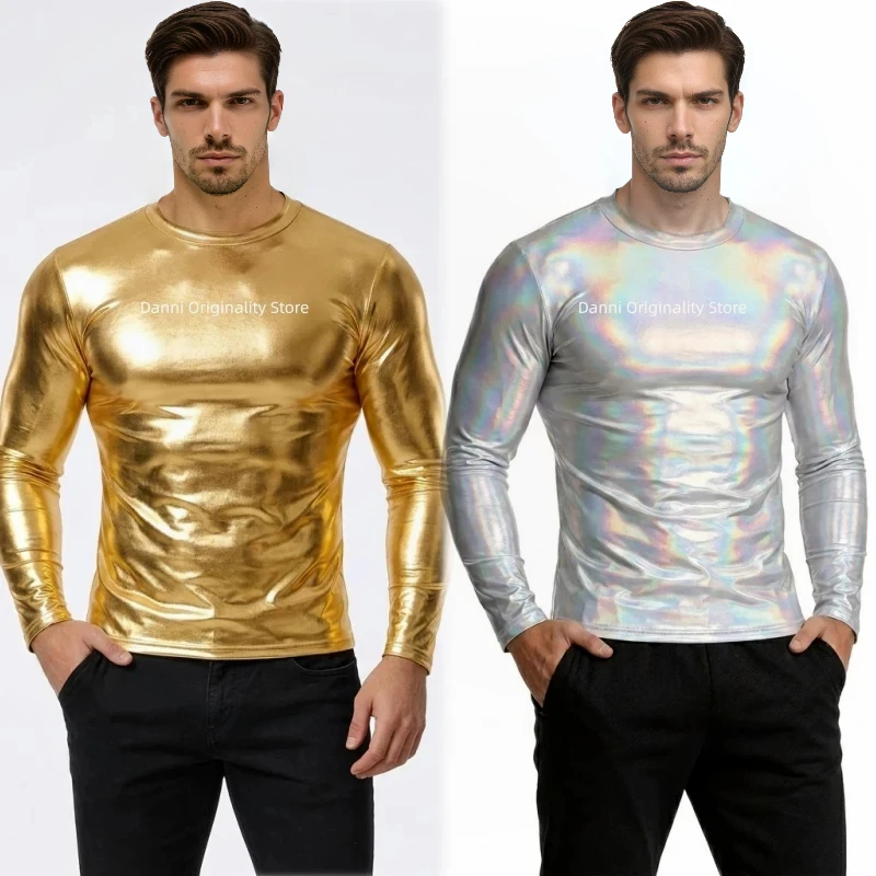 Men's Slim Fit Long Sleeve Shiny Glossy Solid Color Casual T-Shirt Party Performance Costumes Music Festival Cosplay Outfits
Men's Slim Fit Long Sleeve Shiny Glossy Solid Color Casual T-Shirt Party Performance Costumes Music Festival Cosplay Outfits